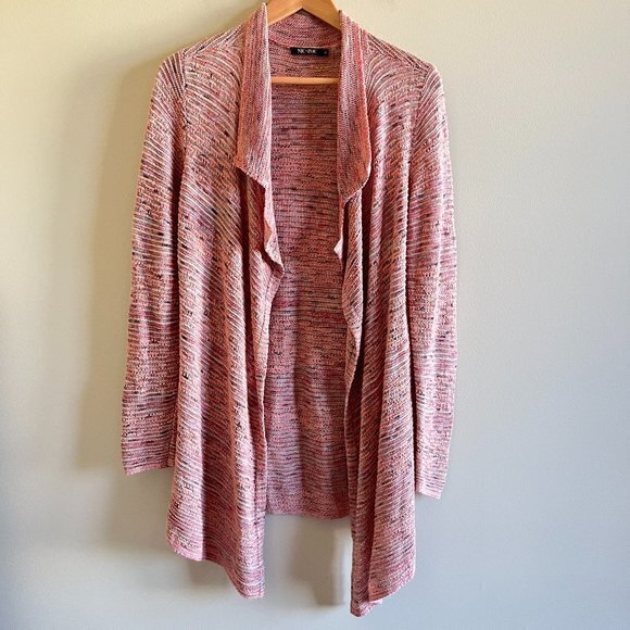 Nic+Zoe Cardigan Wool Open Front Tweed Long Sleeve Womens‎ Size M - Picture 1 of 6